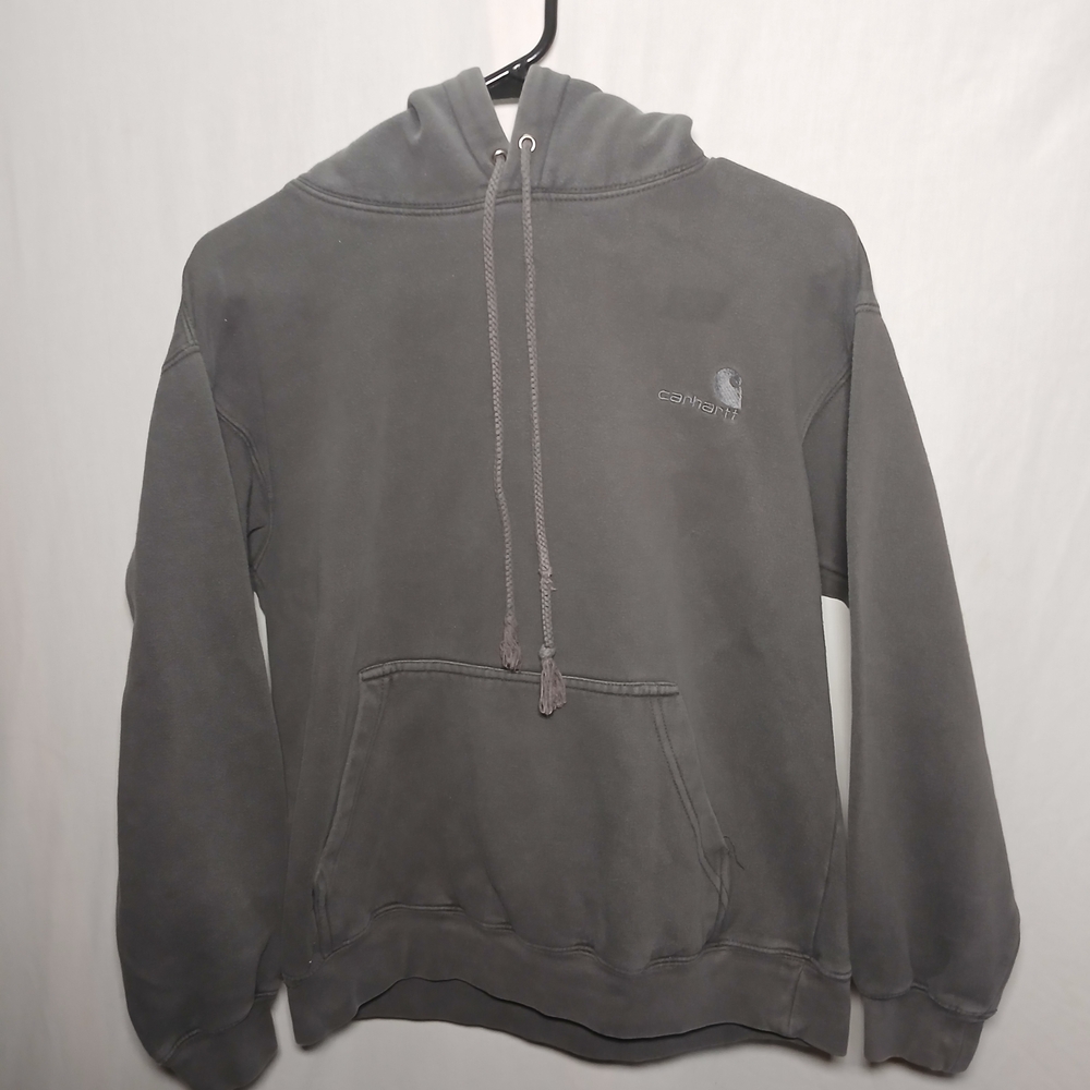 Carhartt Gray Hoodie Small | Embroidered C Logo | Pullover Sweatshirt